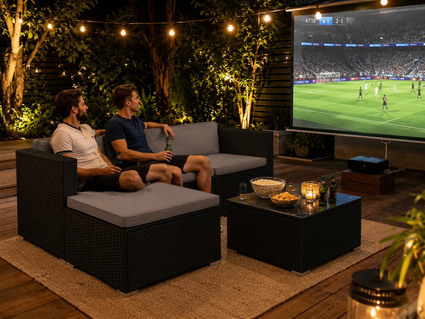 Lounge und Sitzgruppe im sommerlichen Garten