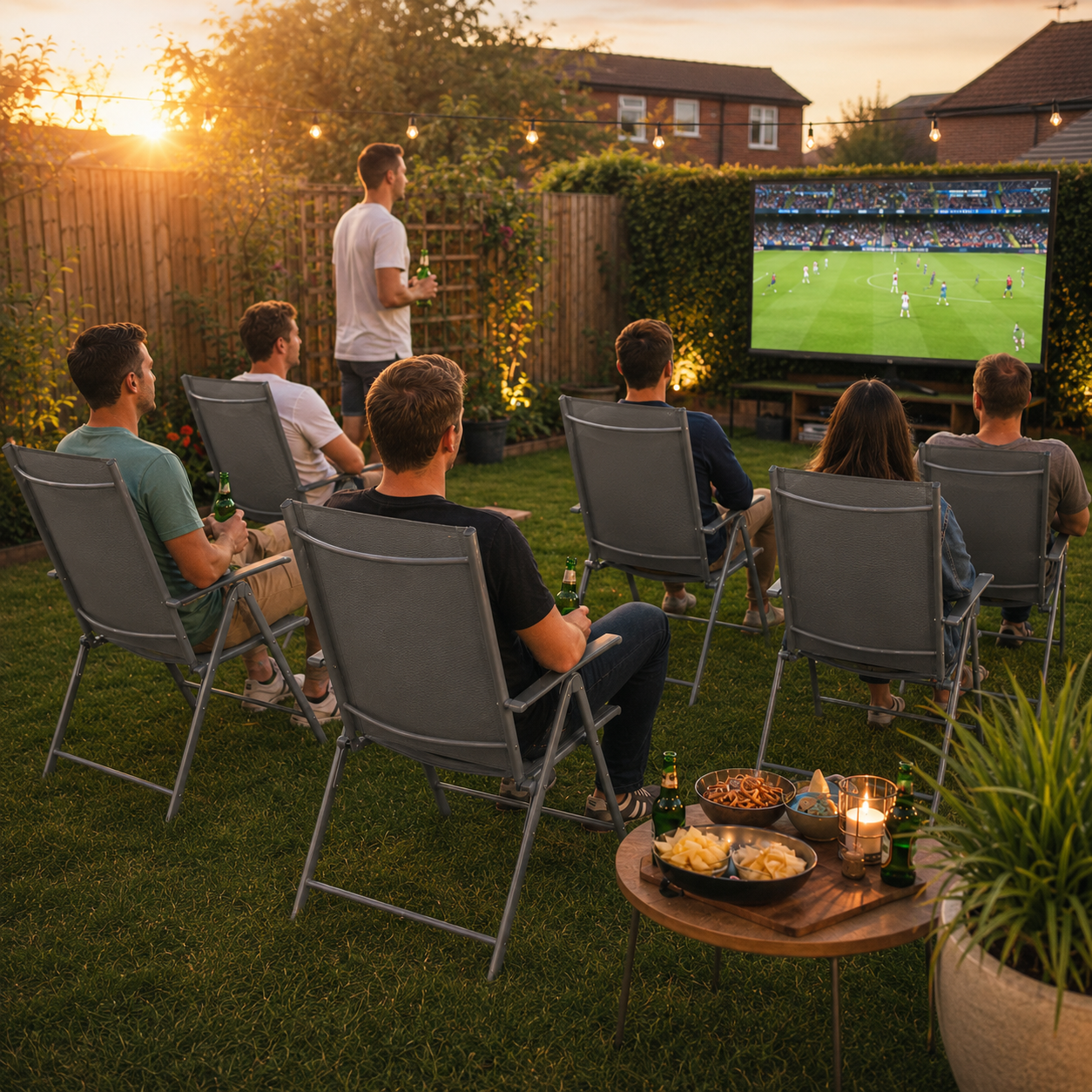 Gartenstühle in einem sonnigen Outdoor-Bereich