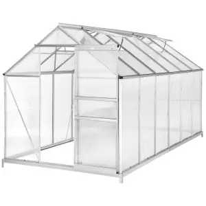 Gew&auml;chshaus aus Aluminium mit Fundament, 185x375x195cm