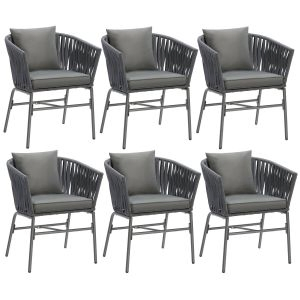 Stuhlset Valeiras im Rope-Design, dicke Polster, 60x61x77cm