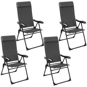 Faltbarer Campingstuhl M&uuml;ritz mit Kopfpolster, Aluminium
