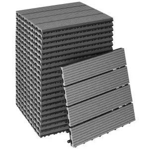 Set Terrassenfliesen Tegulas, WPC in Holzoptik