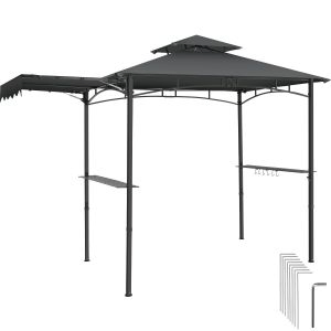 Grillpavillon Maracaibo mit Markise, wetterfest, Winddach