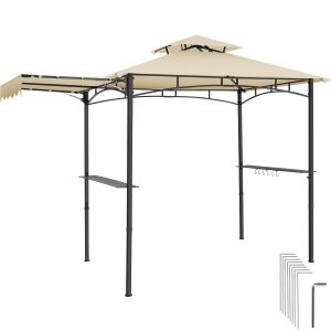 Grillpavillon Maracaibo mit Markise, wetterfest, Winddach